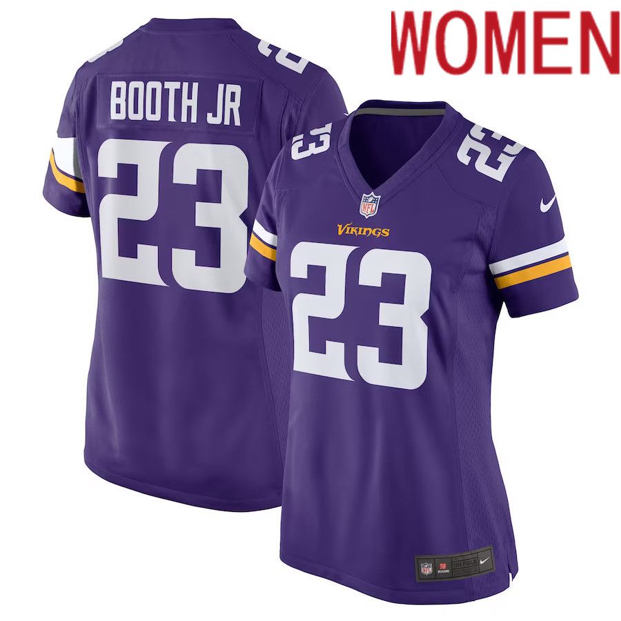 Women Minnesota Vikings 23 Andrew Booth Jr. Nike Purple Player Game NFL Jersey